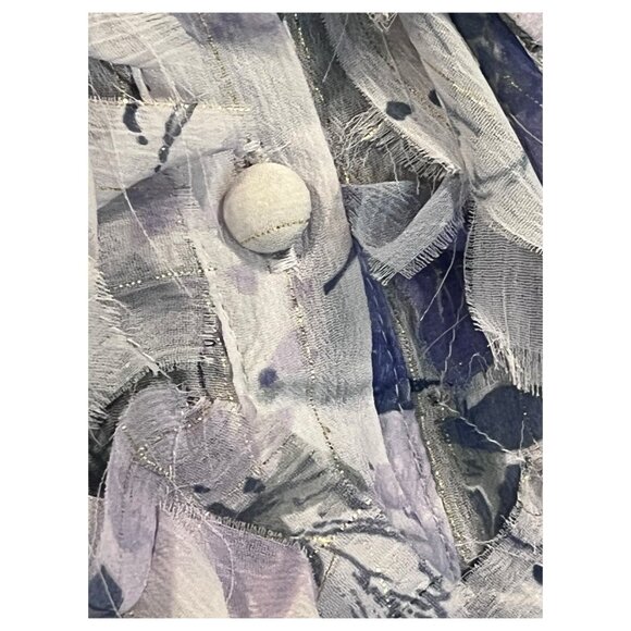 90's U Dress By Sharon Sleeveless Purple Metallic Thread Ruffled Top New Large - Picture 5 of 12